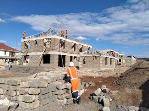 Residential houses under construction.