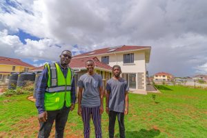 Family on their new home image